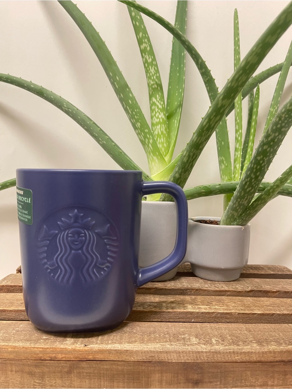 Starbucks 16oz Purple Ceramic Mug with Embossed Siren